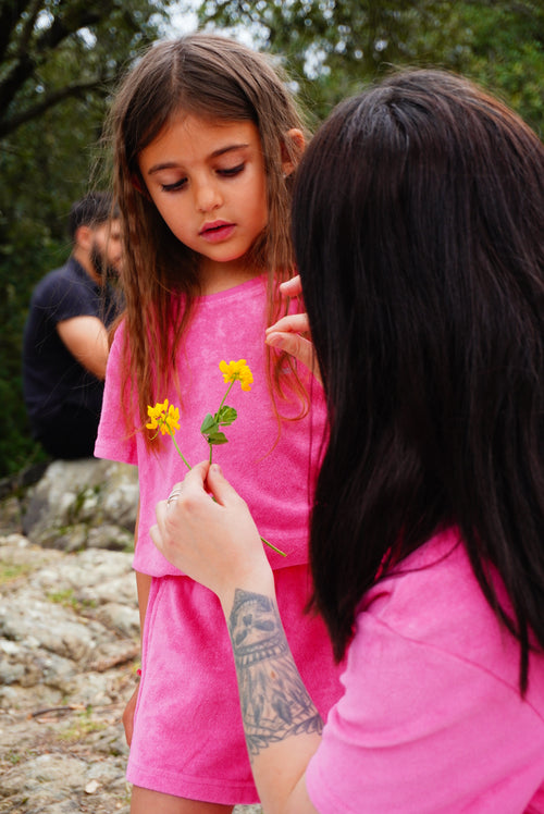 Ensemble éponge Rose Maman & Enfant Mixte – T-shirt & short | Mia and Mama Éditeur de texte enrichi