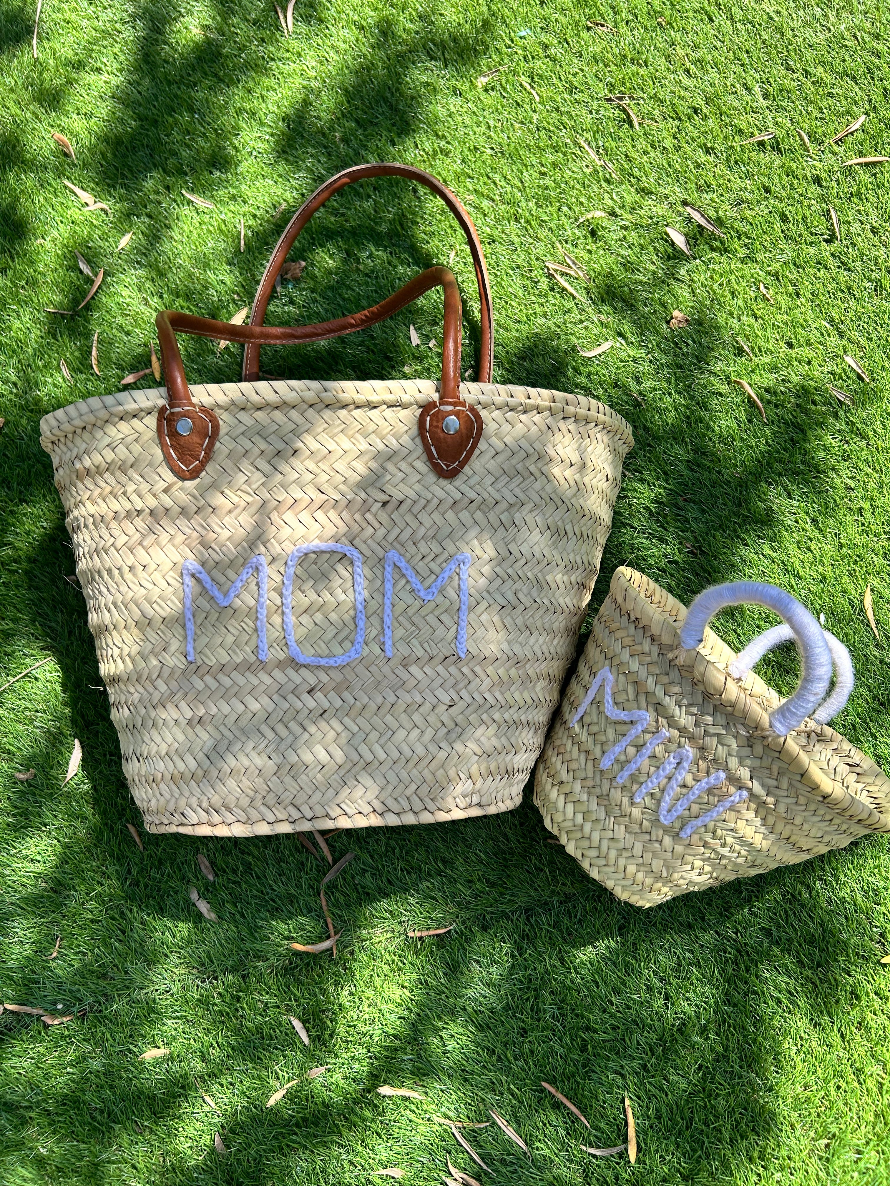 Duo de paniers "Mom & Mini" – Panier en paille