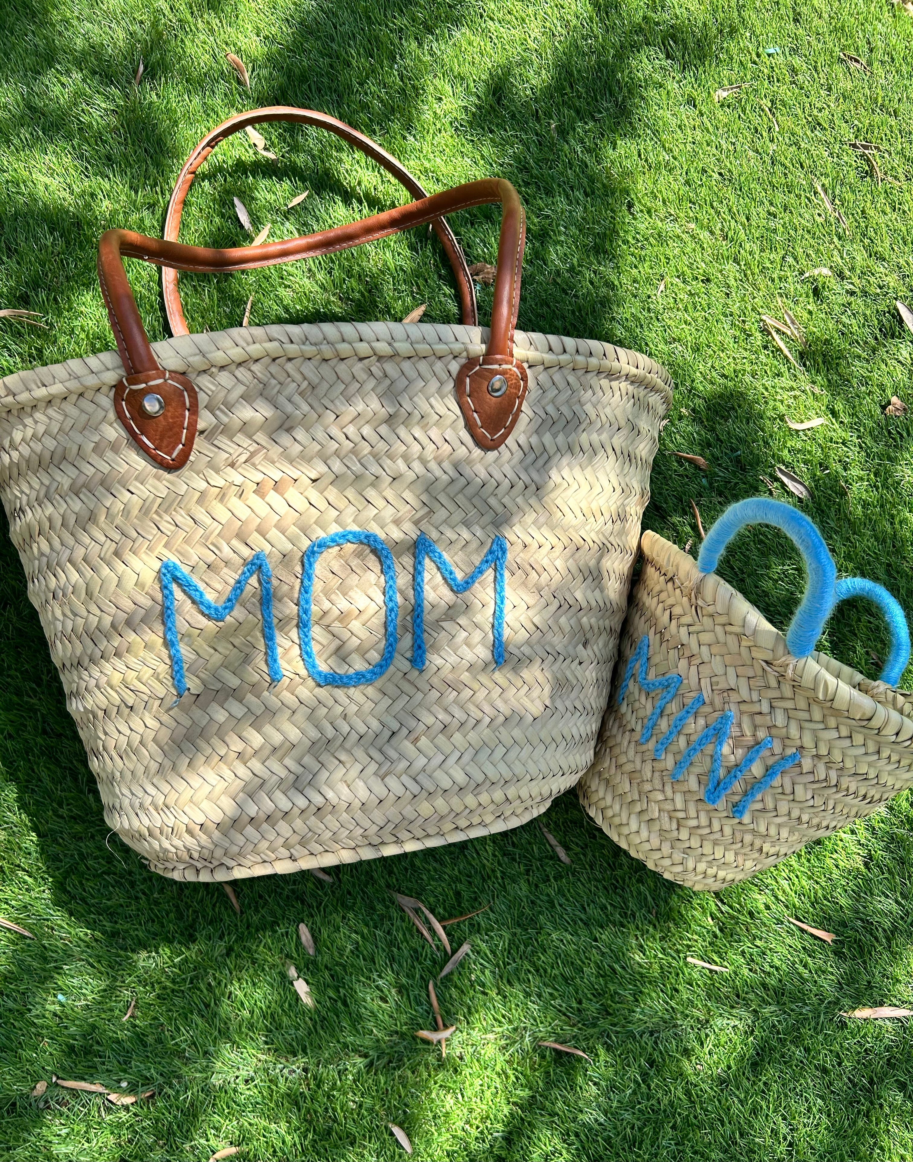 Duo de paniers "Mom & Mini" – Panier en paille