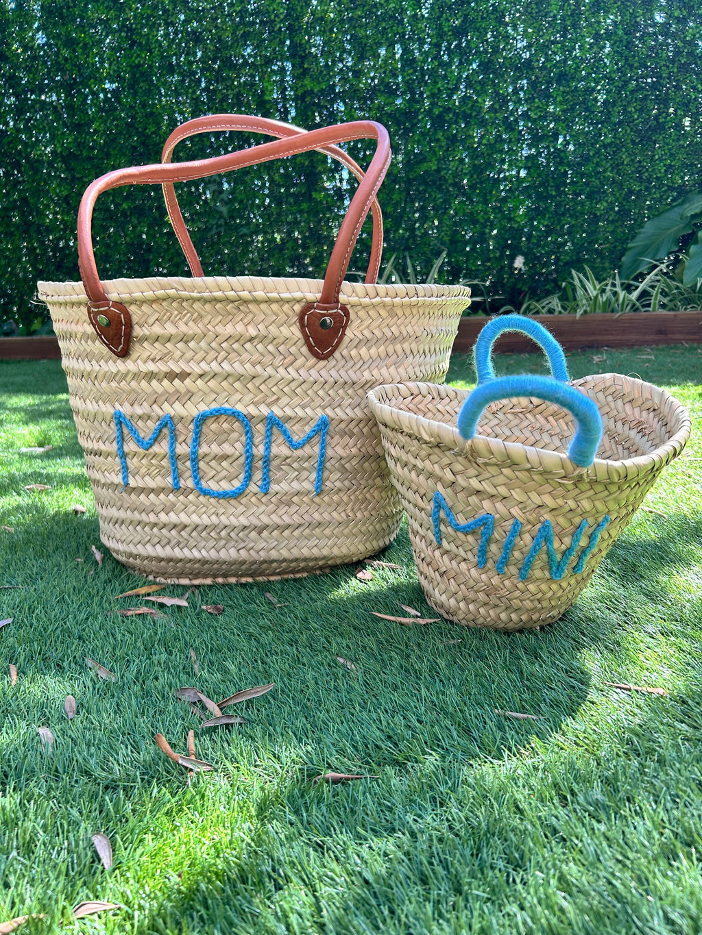 Duo de paniers "Mom & Mini" – Panier en paille